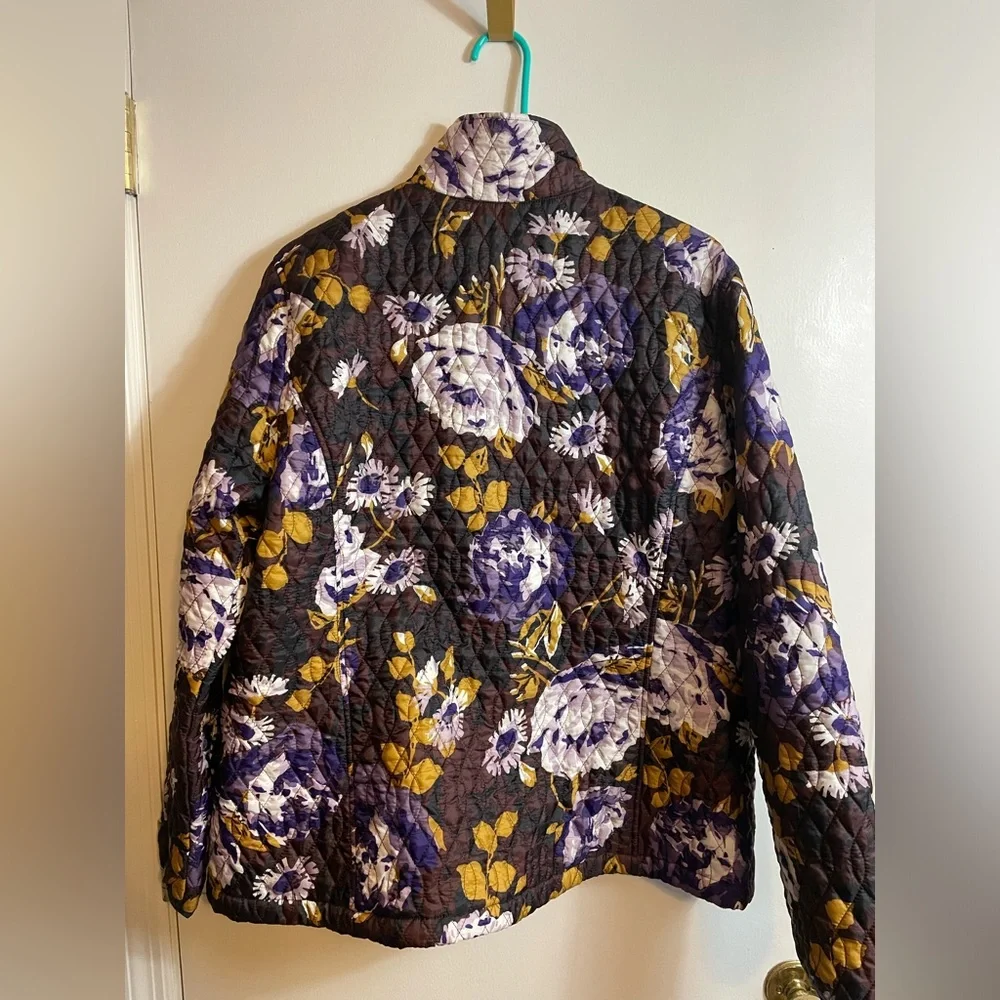 Lands’ End Women XL 18 Primaloft Floral Jacket Lightweight Coat Quilted